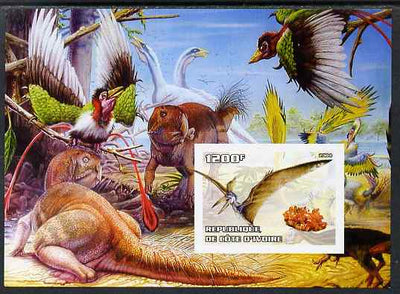 Ivory Coast 2004 Dinosaurs #1 imperf m/sheet unmounted mint