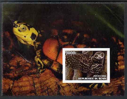 Benin 2004 Owls & Tortoises imperf s/sheet #1 unmounted mint. Note this item is privately produced and is offered purely on its thematic appeal