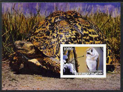 Benin 2004 Owls & Tortoises imperf s/sheet #2 unmounted mint. Note this item is privately produced and is offered purely on its thematic appeal