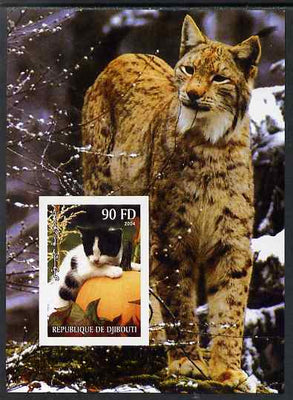 Djibouti 2004 Cats #2 (Domestic & Big cats) imperf m/sheet unmounted mint. Note this item is privately produced and is offered purely on its thematic appeal