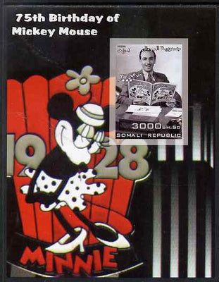 Somalia 2003 75th Birthday of Mickey Mouse #7 - Disney & Minnie Mouse imperf s/sheet unmounted mint
