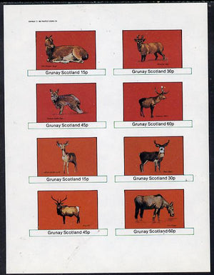 Grunay 1982 Deer (Hind, Water Deer, Wapiki, etc) imperf,set of 8 values (15p to 60p) unmounted mint