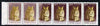 India 2002 Leopard Cat 5r perf strip of 6, 4 stamps normal and two affected by a wash giving a superb blurred design, unmounted mint SG 1928var