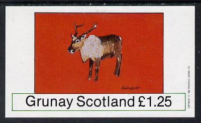 Grunay 1982 Deer (Reindeer) imperf souvenir sheet (£1.25 value) unmounted mint