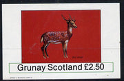 Grunay 1982 Deer (Axis Deer) imperf deluxe sheet (£2.50 value) unmounted mint