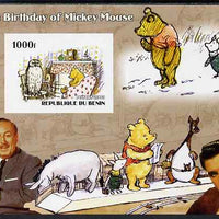Benin 2003 75th Birthday of Mickey Mouse - Winnie the Pooh #1 (also shows Elvis & Walt Disney) imperf m/sheet unmounted mint