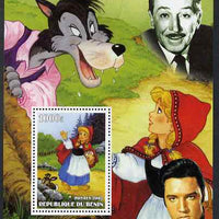 Benin 2002 75th Birthday of Mickey Mouse - Little Red Riding Hood #02 (also shows Elvis & Walt Disney) perf m/sheet unmounted mint