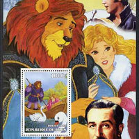 Benin 2002 75th Birthday of Mickey Mouse - Beauty & The Beast #1 (also shows Elvis & Walt Disney) perf m/sheet unmounted mint