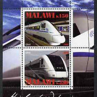 Malawi 2009 High Speed Trains #1 perf sheetlet containing 2 values (CRH1) unmounted mint