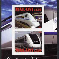 Malawi 2009 High Speed Trains #1 imperf sheetlet containing 2 values (CRH1) unmounted mint