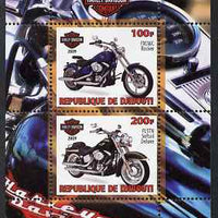 Djibouti 2009 Harley Davidson Motorcycles #1 perf sheetlet containing 2 values unmounted mint