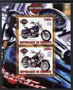 Djibouti 2009 Harley Davidson Motorcycles #1 perf sheetlet containing 2 values unmounted mint