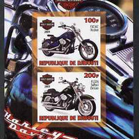 Djibouti 2009 Harley Davidson Motorcycles #1 imperf sheetlet containing 2 values unmounted mint