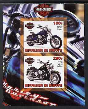 Djibouti 2009 Harley Davidson Motorcycles #1 imperf sheetlet containing 2 values unmounted mint