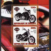 Djibouti 2009 Harley Davidson Motorcycles #2 perf sheetlet containing 2 values unmounted mint