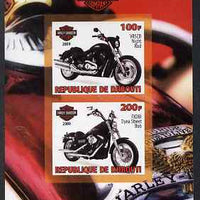 Djibouti 2009 Harley Davidson Motorcycles #2 imperf sheetlet containing 2 values unmounted mint