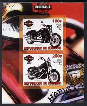 Djibouti 2009 Harley Davidson Motorcycles #2 imperf sheetlet containing 2 values unmounted mint