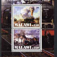Malawi 2009 Steam Locomotives #1 perf sheetlet containing 2 values unmounted mint