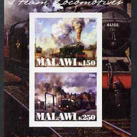Malawi 2009 Steam Locomotives #1 imperf sheetlet containing 2 values unmounted mint