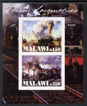 Malawi 2009 Steam Locomotives #1 imperf sheetlet containing 2 values unmounted mint