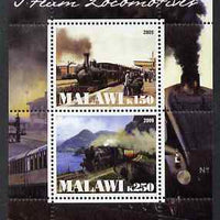Malawi 2009 Steam Locomotives #2 perf sheetlet containing 2 values unmounted mint