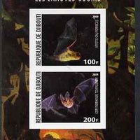 Djibouti 2009 Bats imperf sheetlet containing 2 values unmounted mint