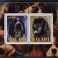 Malawi 2009 Dogs #1 perf sheetlet containing 2 values (English Springer Spaniel & Newfoundland) unmounted mint