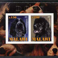 Malawi 2009 Dogs #1 imperf sheetlet containing 2 values (English Springer Spaniel & Newfoundland) unmounted mint