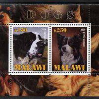 Malawi 2009 Dogs #2 perf sheetlet containing 2 values (St Bernard & Border Collie) unmounted mint