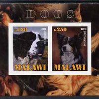 Malawi 2009 Dogs #2 imperf sheetlet containing 2 values (St Bernard & Border Collie) unmounted mint