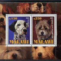 Malawi 2009 Dogs #3 perf sheetlet containing 2 values (Dalmation & West Highland Terrier) unmounted mint
