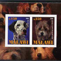 Malawi 2009 Dogs #3 imperf sheetlet containing 2 values (Dalmation & West Highland Terrier) unmounted mint