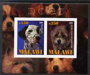 Malawi 2009 Dogs #3 imperf sheetlet containing 2 values (Dalmation & West Highland Terrier) unmounted mint