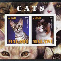 Malawi 2009 Cats #1 imperf sheetlet containing 2 values (Egyptian Mau & American Curl) unmounted mint