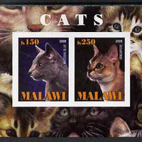 Malawi 2009 Cats #2 imperf sheetlet containing 2 values (Russian Blue & Singapore) unmounted mint