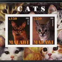 Malawi 2009 Cats #3 imperf sheetlet containing 2 values (Abyssin & Singapore) unmounted mint