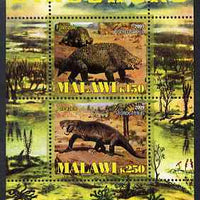 Malawi 2009 Dinosaurs perf sheetlet containing 2 values unmounted mint