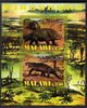 Malawi 2009 Dinosaurs imperf sheetlet containing 2 values unmounted mint
