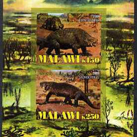 Malawi 2009 Dinosaurs imperf sheetlet containing 2 values unmounted mint