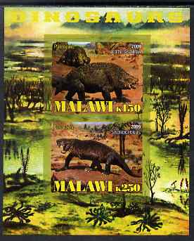 Malawi 2009 Dinosaurs imperf sheetlet containing 2 values unmounted mint