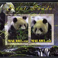 Malawi 2009 Giant Pandas imperf sheetlet containing 2 values unmounted mint