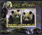 Malawi 2009 Giant Pandas imperf sheetlet containing 2 values unmounted mint