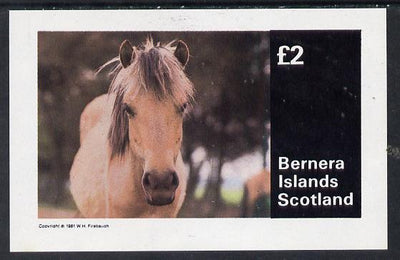 Bernera 1981 Horses imperf deluxe sheet (£2 value) unmounted mint