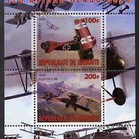 Djibouti 2009 Classic Aircraft perf sheetlet containing 2 values (Fokker DR-1 & Albatros) unmounted mint