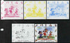Benin 2008 Disney Characters playing Baseball #03 individual deluxe sheet with Olympic Rings - the set of 5 imperf progressive proofs comprising the 4 individual colours plus all 4-colour composite, unmounted mint