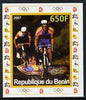 Benin 2007 Cycling #2 - individual imperf deluxe sheet with Olympic Rings & Disney Character unmounted mint. Note this item is privately produced and is offered purely on its thematic appeal