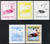 Benin 2007 Swimming #2 - individual deluxe sheet with Olympic Rings & Disney Character - the set of 5 imperf progressive proofs comprising the 4 individual colours plus all 4-colour composite, unmounted mint