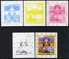 Benin 2007 Swimming #3 - individual deluxe sheet with Olympic Rings & Disney Character - the set of 5 imperf progressive proofs comprising the 4 individual colours plus all 4-colour composite, unmounted mint