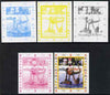 Benin 2007 Synch Swimming - individual deluxe sheet with Olympic Rings & Disney Character - the set of 5 imperf progressive proofs comprising the 4 individual colours plus all 4-colour composite, unmounted mint