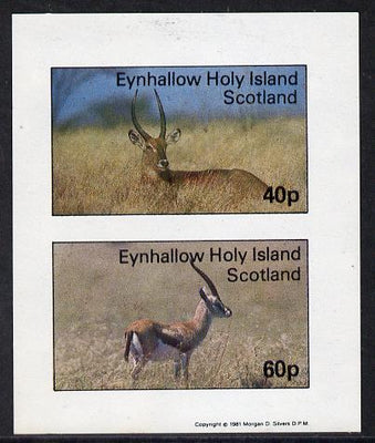 Eynhallow 1981 Deer imperf,set of 2 values (40p & 60p) unmounted mint